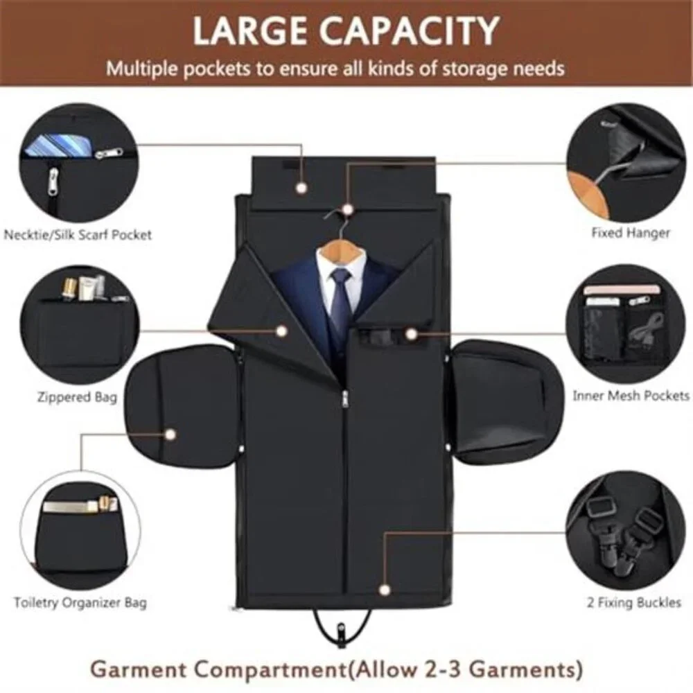 Men's 3Pcs Garment Duffel Bag Convertible Suitcase Bag